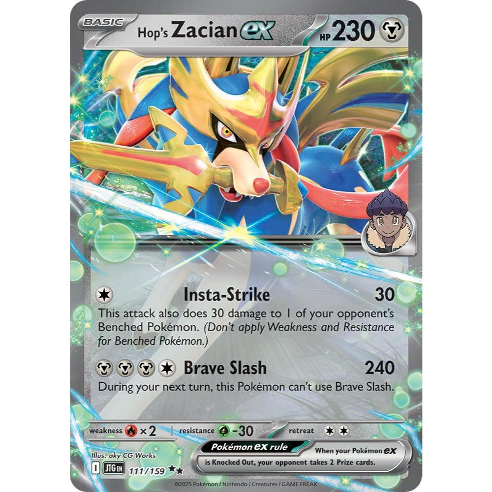 Hop's Zacian ex JTG 111/159 Double Rare Journey Together EN