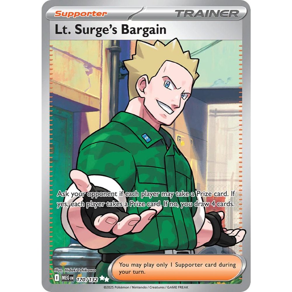 Lt. Surge’s Bargain MEG 170/132 ME01 Mega Evolution Ultra Rare EN