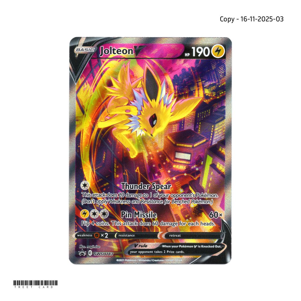 Jolteon V SWSH183 SWSH Sword & Shield Promo Cards EN Pokemon Card Game PTCG 11-16-3