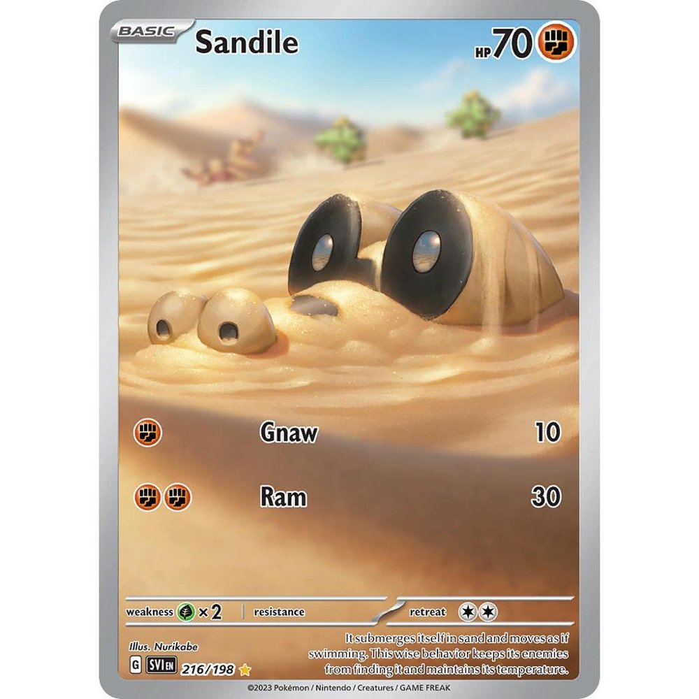 Sandile SV1 216/198 Scarlet & Violet Base Set Illustration Rare EN