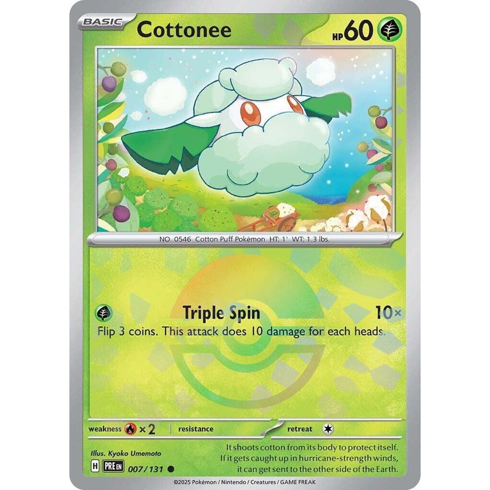 Cottonee PRE 007/131 Poke Ball Pattern Prismatic Evolutions EN