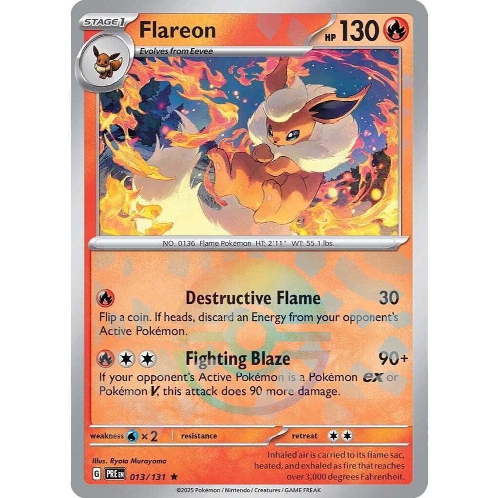 Flareon PRE 013/131 Poke Ball Pattern Prismatic Evolutions EN Pokemon Card Game PTCG YHJ05