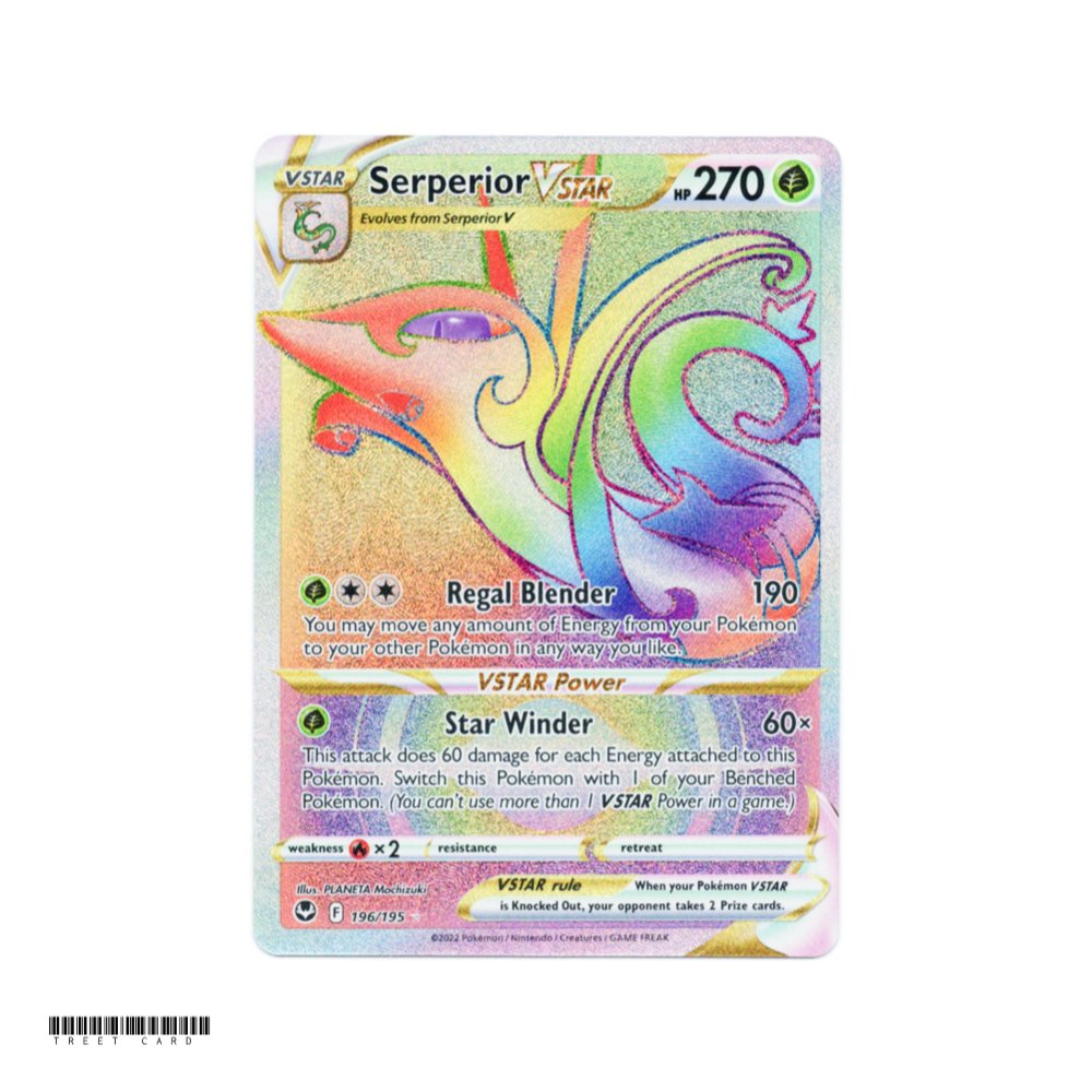 Serperior VSTAR 196/195 Silver Tempest Rainbow Secret Rare EN