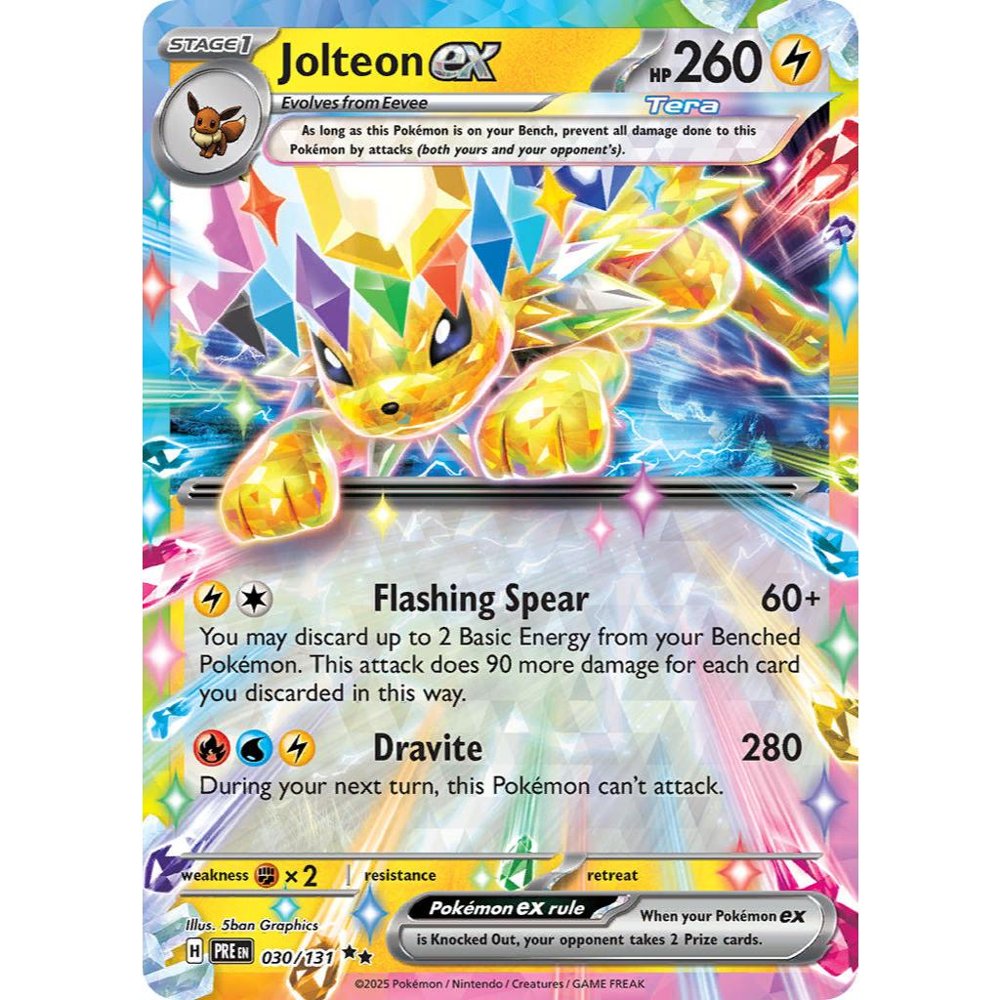 Jolteon ex PRE 030/131 Prismatic Evolutions Double Rare EN Pokemon Card Game PTCG YHJ0514