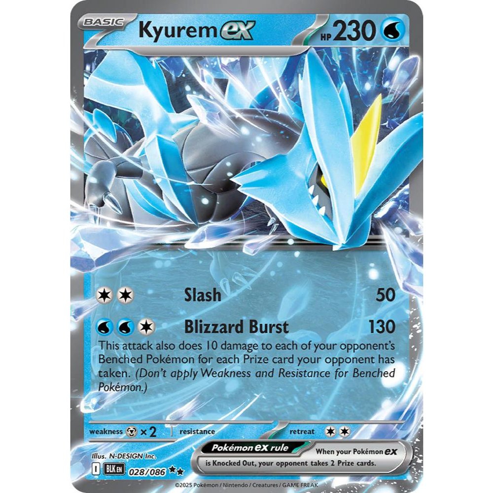 Kyurem ex BLK 028/086 SV Black Bolt Double Rare EN