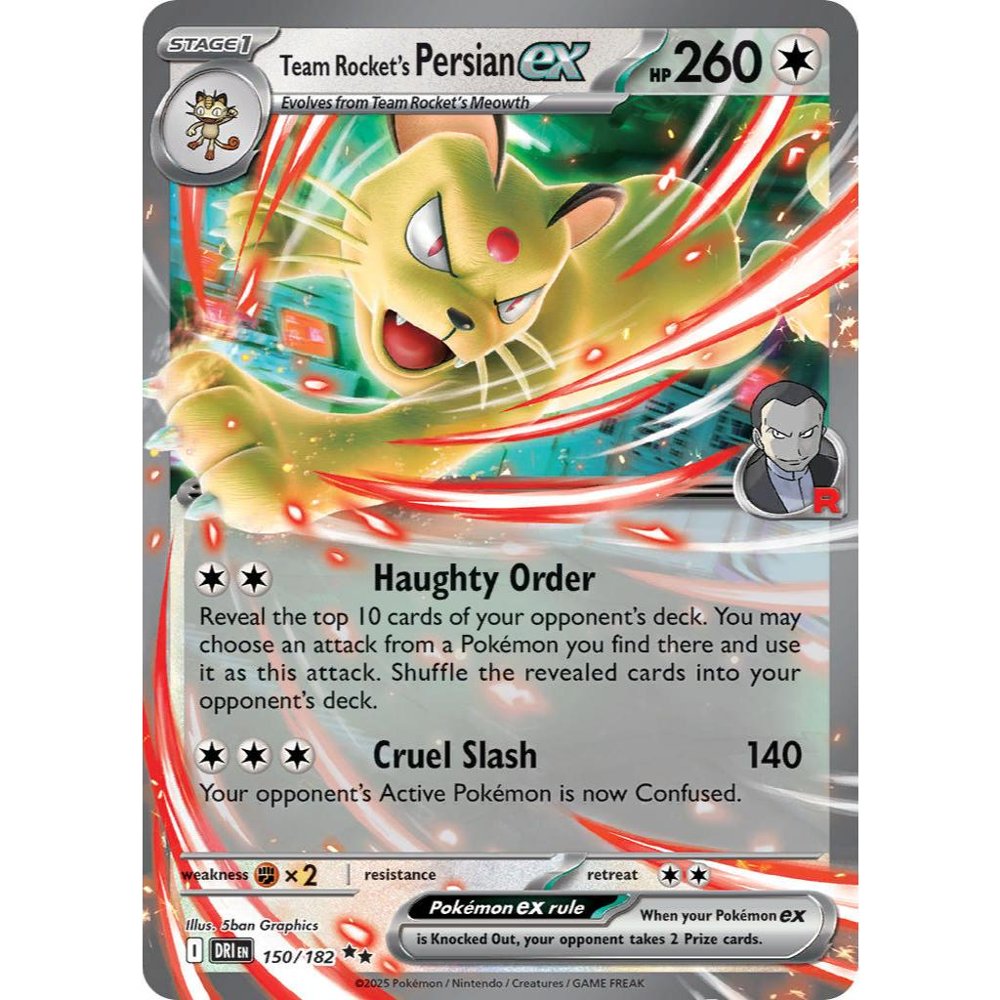 Team Rocket’s Persian ex DRI 150/182 Destined Rivals Double Rare EN