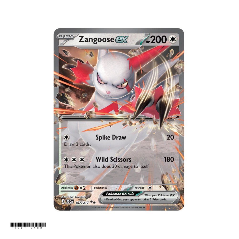 Zangoose ex Ascended Heroes 167/295 Double Rare EN