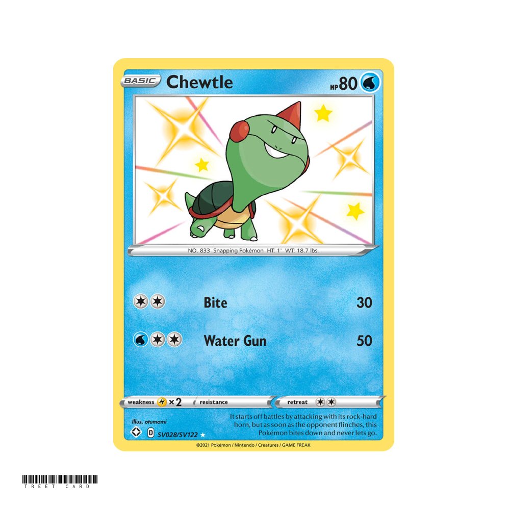 Chewtle Shining Fates SV028/SV122 Shiny Rare EN