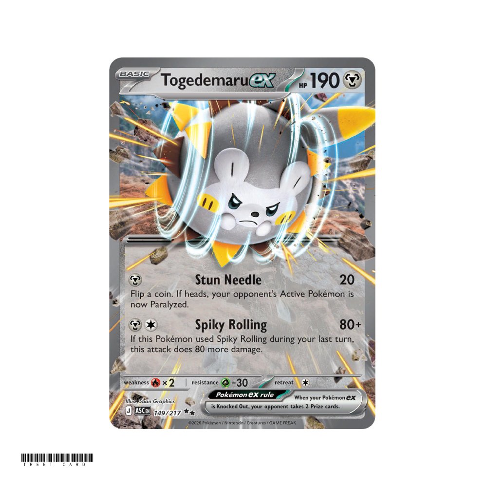 Togedemaru ex Ascended Heroes 149/295 Double Rare EN