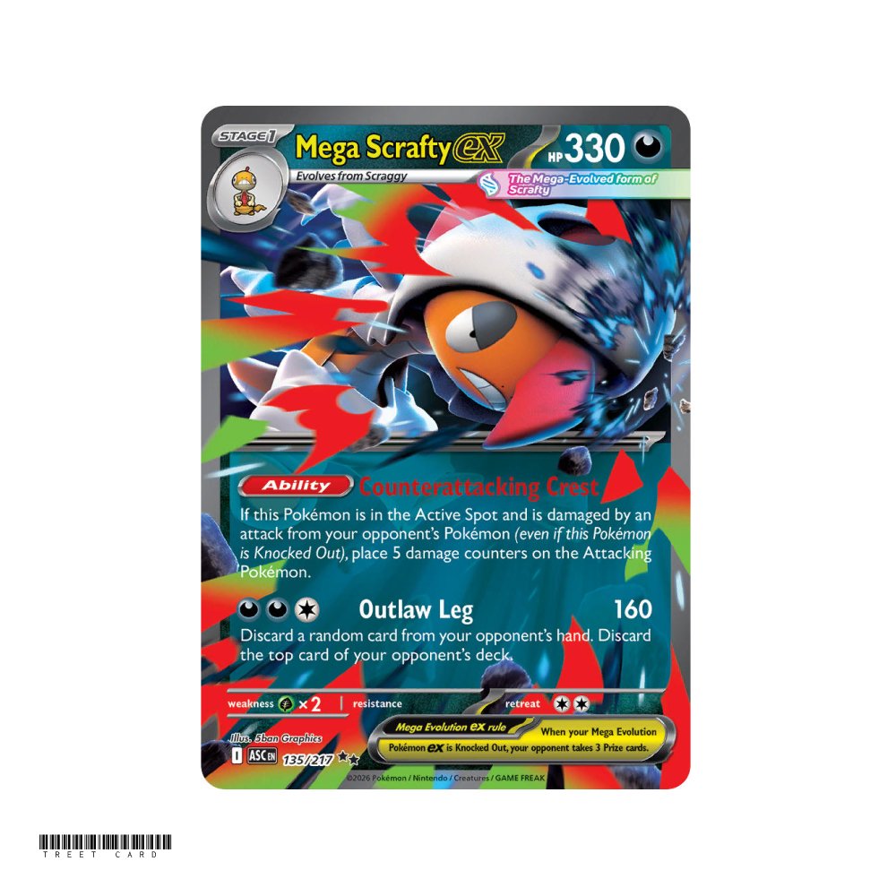 Mega Scrafty ex Ascended Heroes 135/217 Double Rare EN