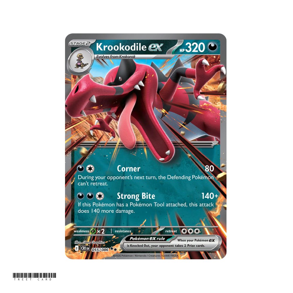 Krookodile ex Chaos Rising 055/086 Double Rare EN