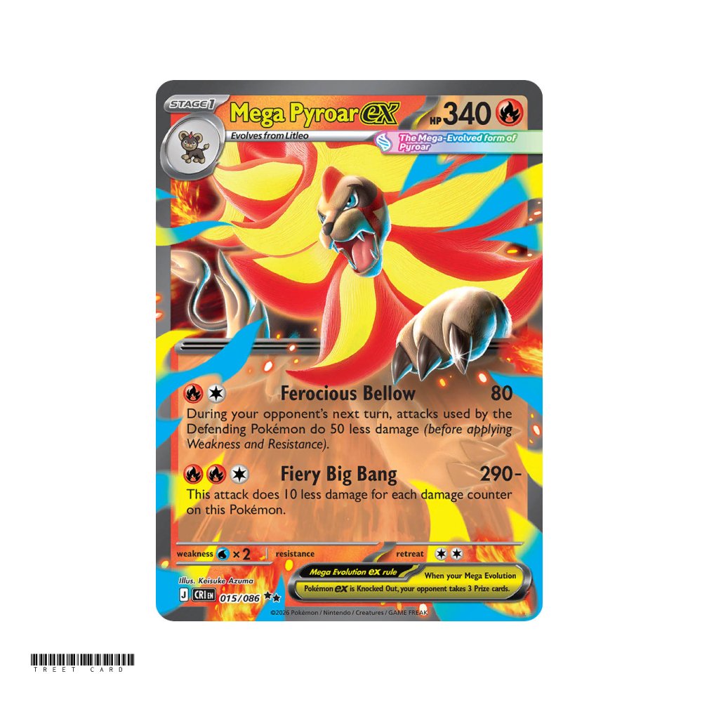 Mega Pyroar ex Chaos Rising 015/086 Double Rare EN