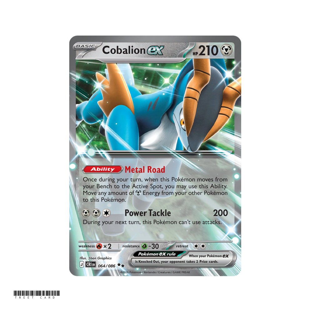Cobalion ex Chaos Rising 064/086 Double Rare EN