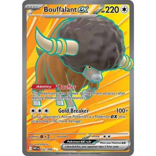 Bouffalant ex WHT 162/086 SV White Flare Ultra Rare EN