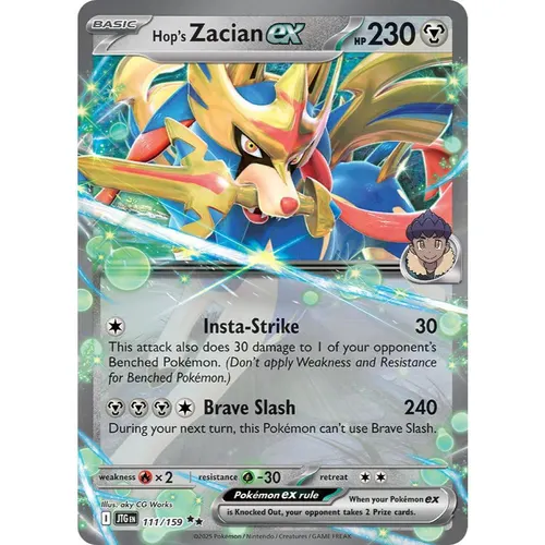 Hop's Zacian ex JTG 111/159 Double Rare Journey Together EN