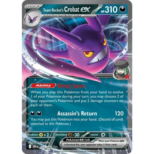 Team Rocket’s Crobat ex DRI 122/182 Destined Rivals Double Rare EN