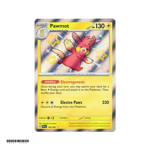 Pawmot PAF 144/091 Paldean Fates Shiny Ultra Rare Holo EN
