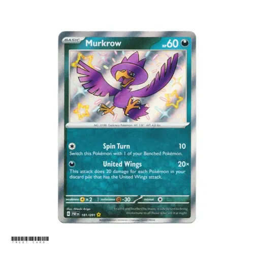 Murkrow PAF 181/091 Paldean Fates Shiny Ultra Rare Holo EN