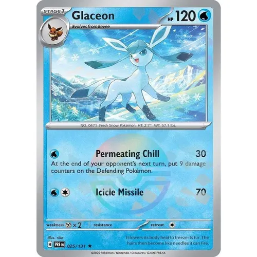 Glaceon PRE 025/131 Poke Ball Pattern Prismatic Evolutions EN Pokemon Card Game PTCG YHJ03