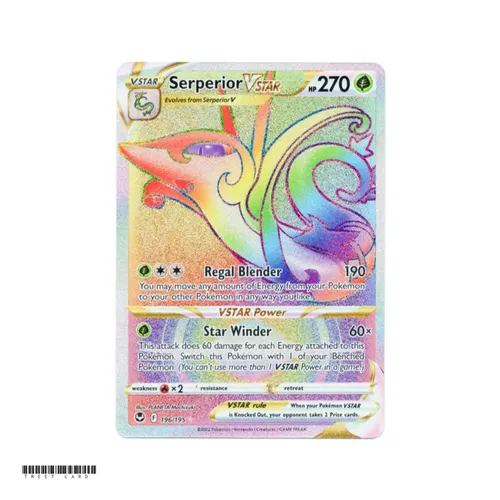Serperior VSTAR 196/195 Silver Tempest Rainbow Secret Rare EN