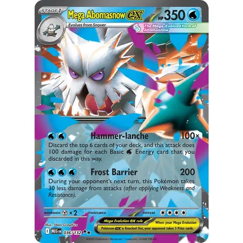 Mega Abomasnow ex MEG 036/132 ME01 Mega Evolution Double Rare EN