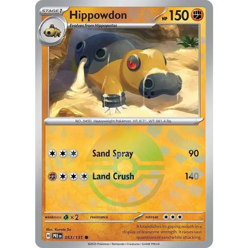 Hippowdon PRE 053/131 Poke Ball Pattern Prismatic Evolutions EN