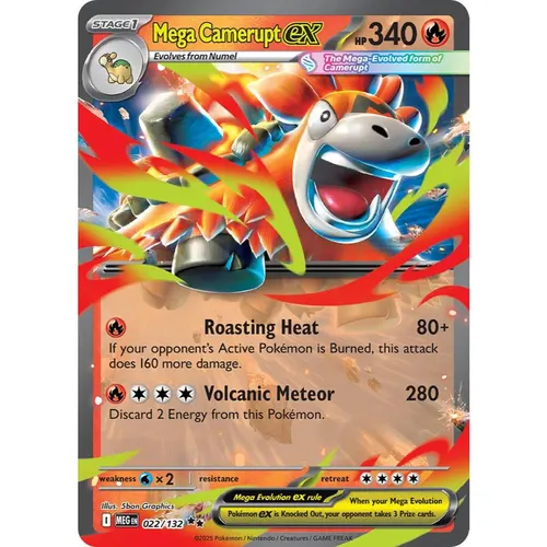 Mega Camerupt ex MEG 022/132 ME01 Mega Evolution Double Rare EN