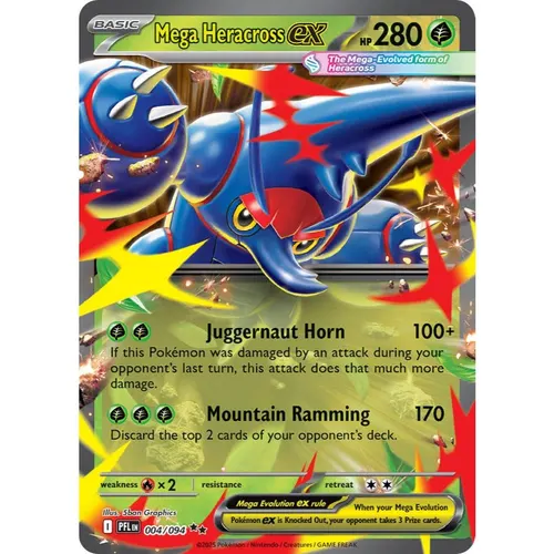 Mega Heracross ex PFL 004/094 Phantasmal Flames Double Rare EN